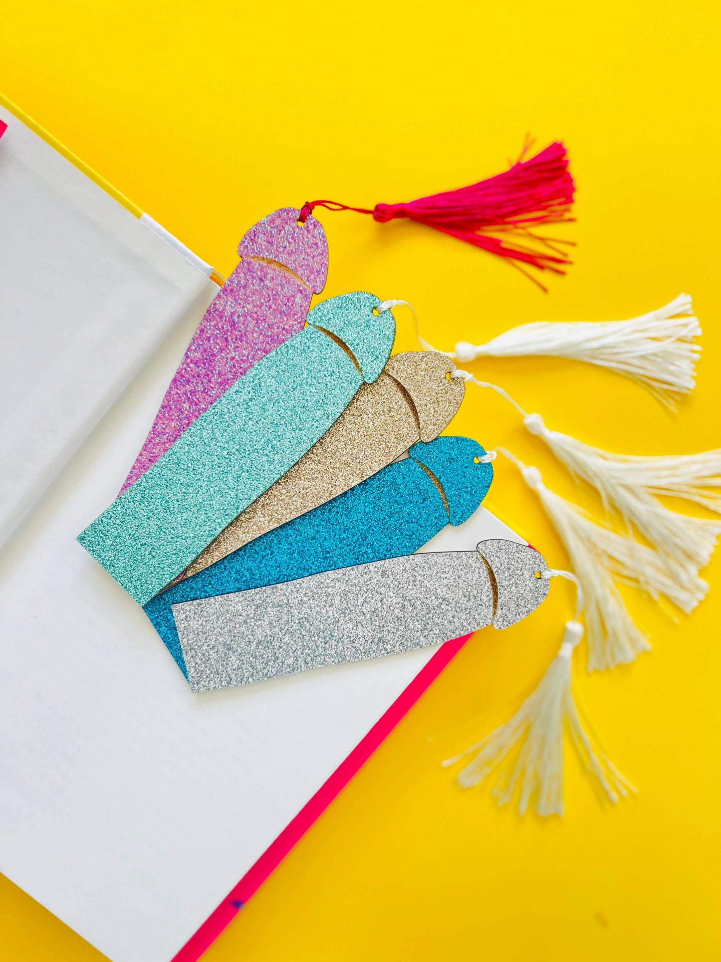 Glitter Cockmark™ Bookmark: Cyan