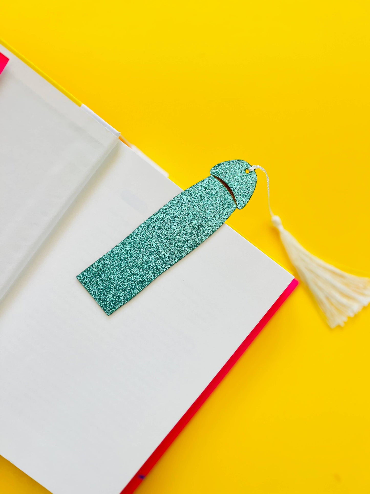 Glitter Cockmark™ Bookmark: Cyan