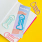 Cockclip™ Bookmark: Transparent Neon Pink/Orange